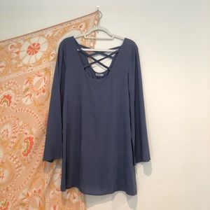 Tobi Long Sleeve CrissCross Front/Back Shift Dress